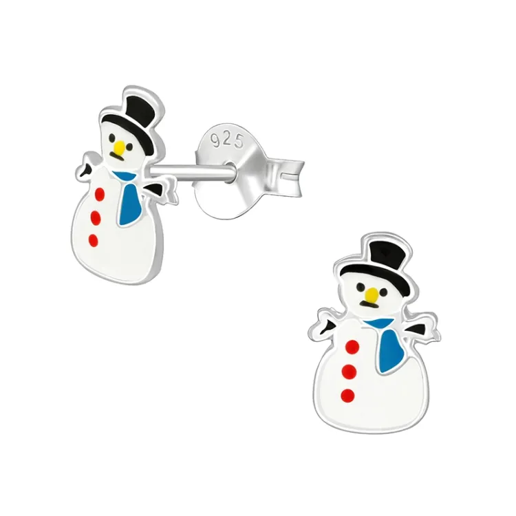 sneeuwpop oorsteker in zilver - Little Ones
