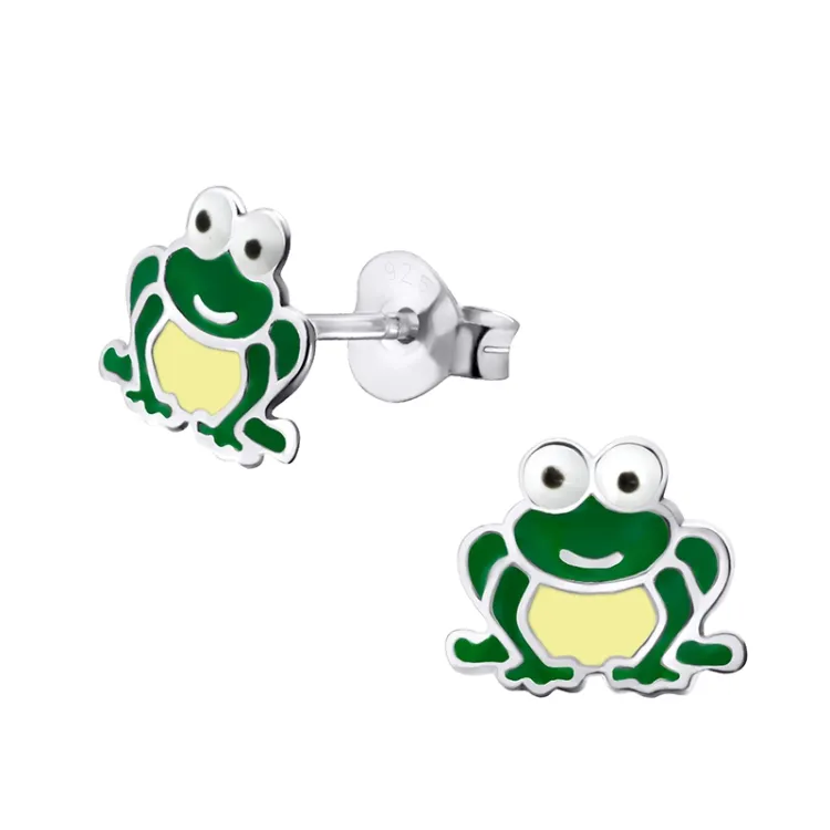 kikker oorbellen in zilver - Little Ones