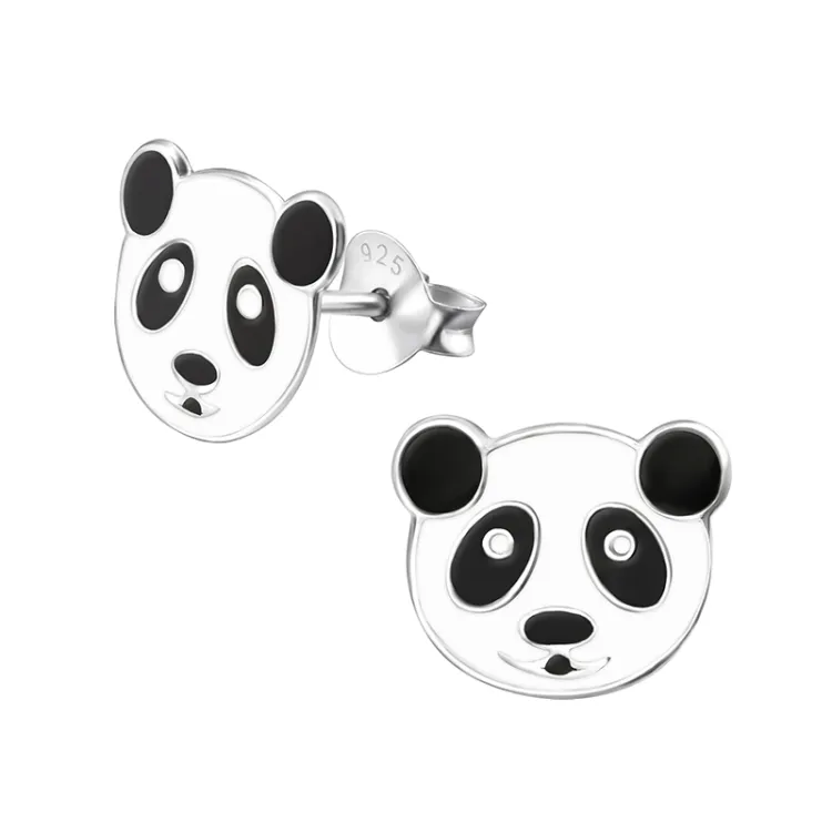 klein panda oorbellen in zilver - Little Ones