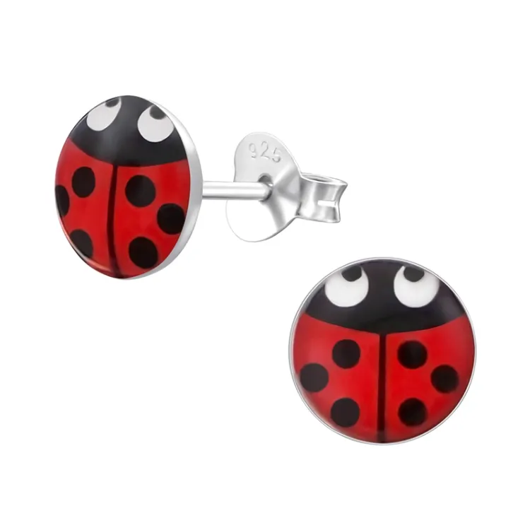 lieveheersbeestje oorbellen in zilver - Little Ones