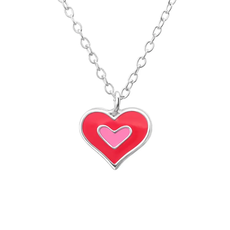 hart ketting in zilver met hanger in zilver - Little Ones