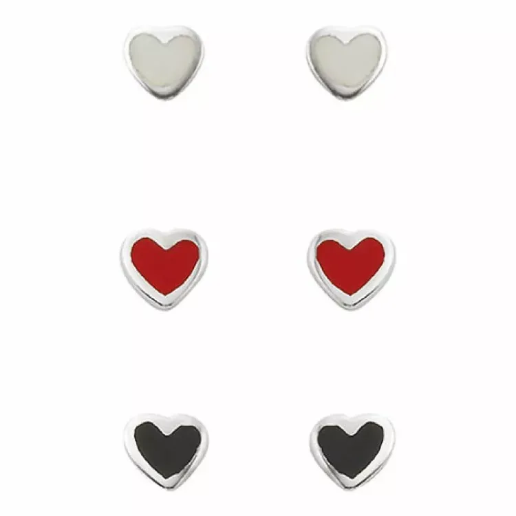 Aagaard hart sieraden set in zilver veelkleurig emaille