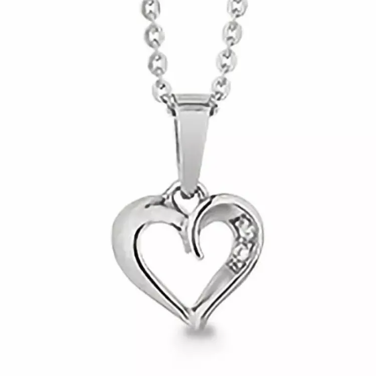 Aagaard hart zirkoon hanger met ketting in zilver witte zirkoon