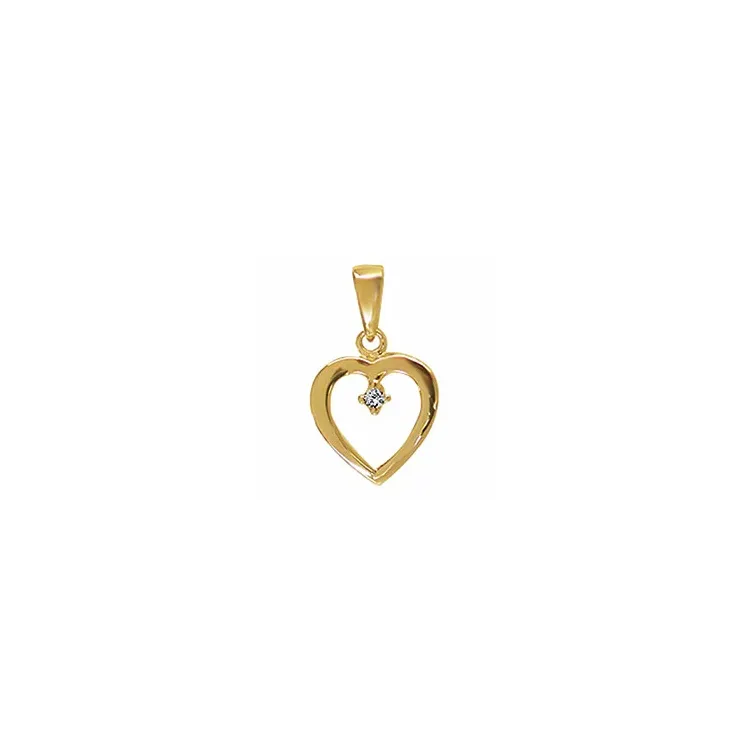 Aagaard hart hanger in 14 caraat goud 0,01 ct