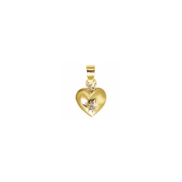 Aagaard hart hanger in 14 caraat goud 0,01 ct