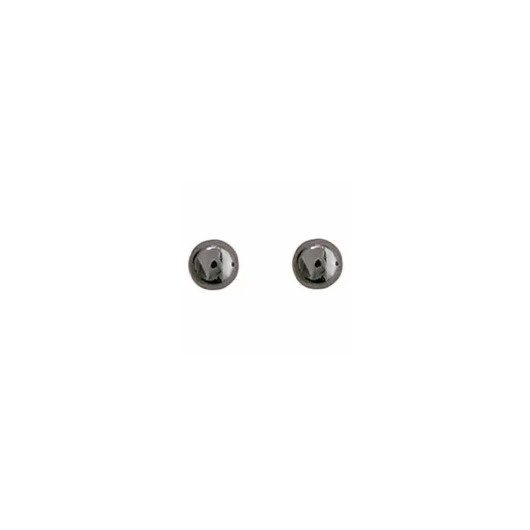4 mm Aagaard rond oorbellen in zilver grijze hematiet