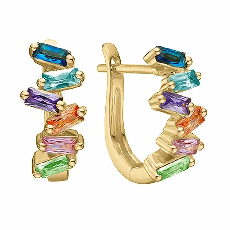 Aagaard oorbellen in verguld sterlingzilver veelkleurig Glas