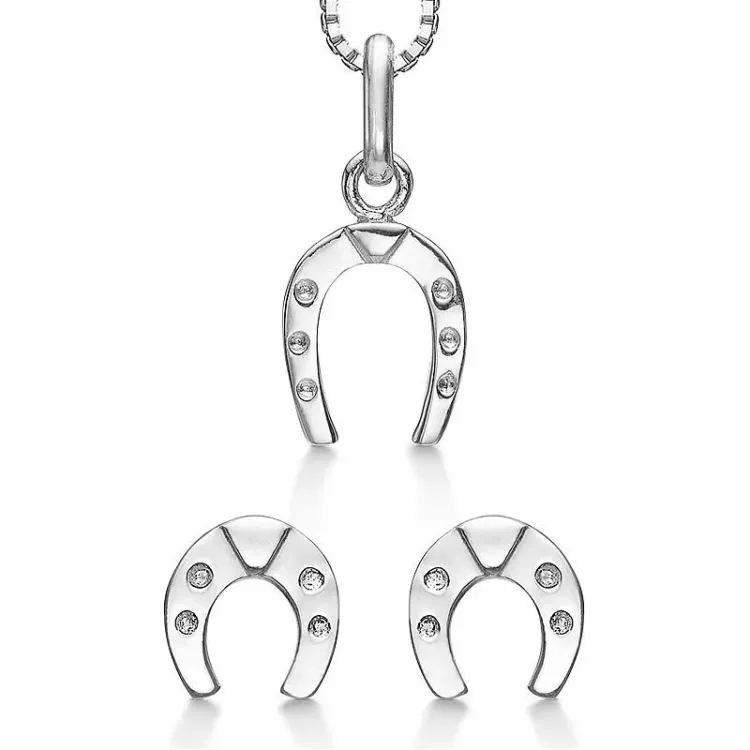 Støvring Design hoefijzer sieraden set in zilver