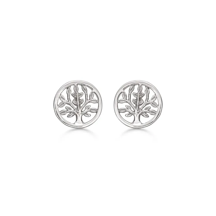 Støvring Design boom van het leven oorbel in zilver