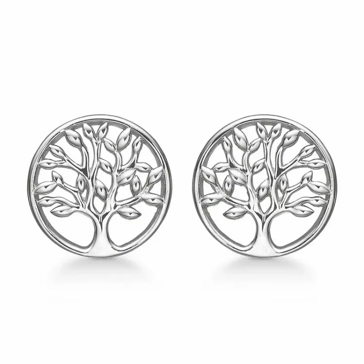 Støvring Design boom van het leven oorbellen in zilver