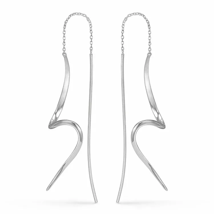 Støvring Design lange oorbellen in zilver