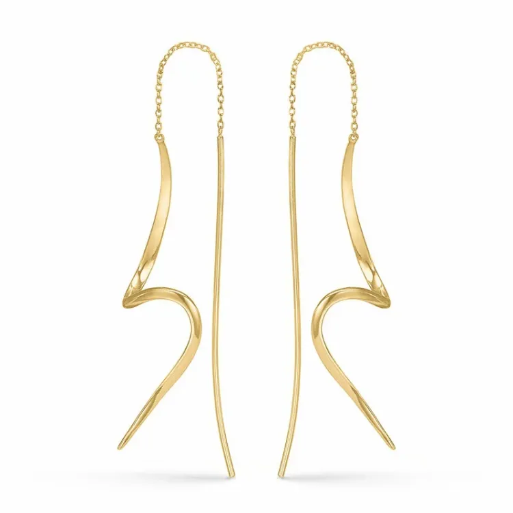 Støvring Design lange oorbellen in verguld sterlingzilver