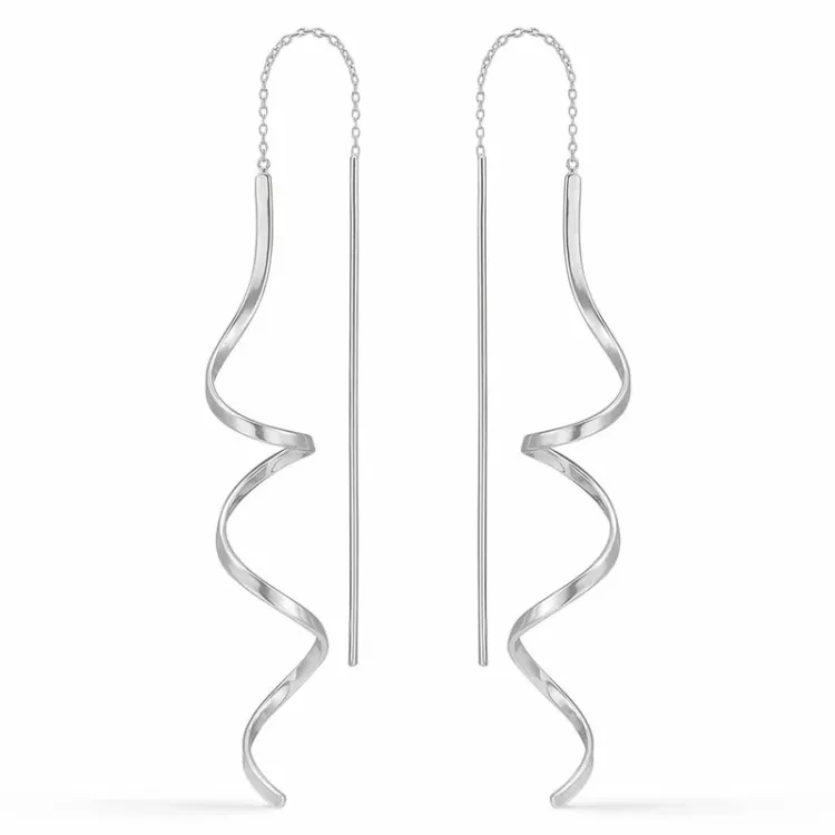 Støvring Design lange oorbellen in zilver