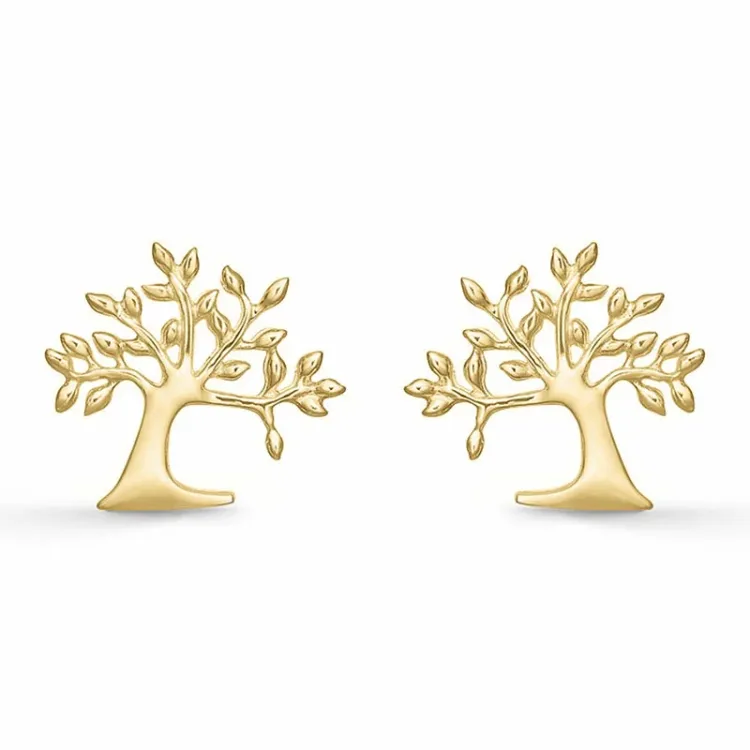 Støvring Design boom van het leven oorbellen in 8 karaat goud