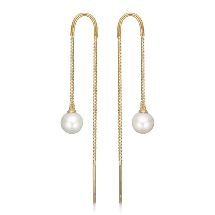 Støvring Design parel oorhanger in 8 karaat goud