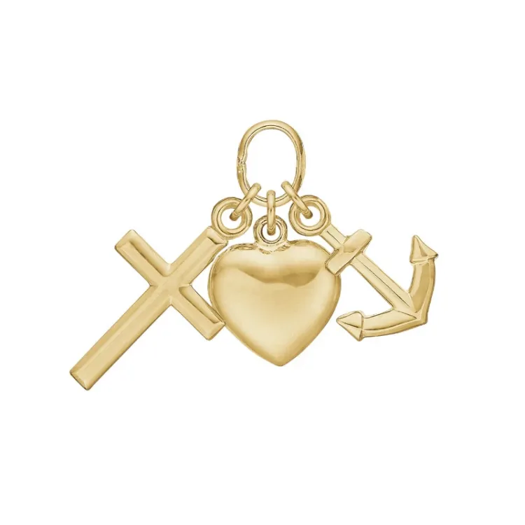 Støvring Design geloof-hoop-liefde hanger in 8 karaat goud