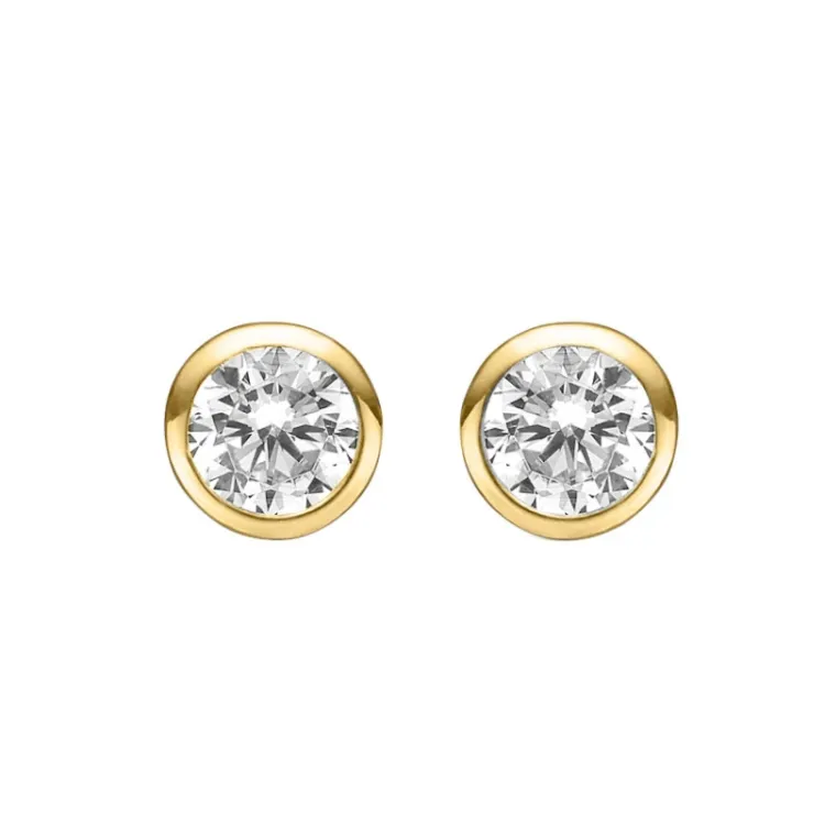 4 mm Støvring Design oorsteker in verguld sterlingzilver witte zirkoon