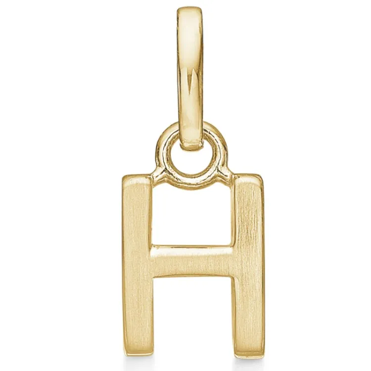 Støvring Design letter h hanger in verguld sterlingzilver