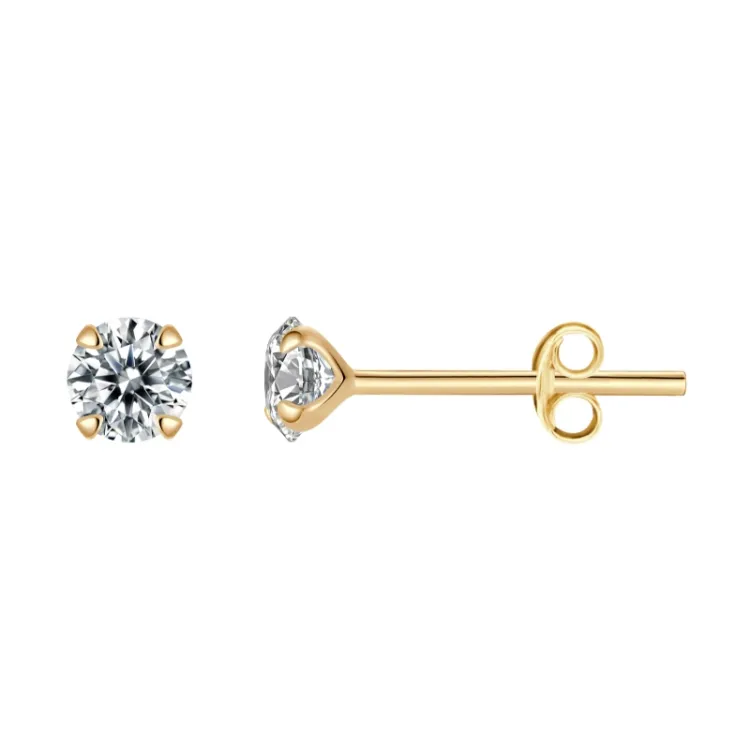 5 mm Støvring Design oorbellen in verguld sterlingzilver witte zirkoon