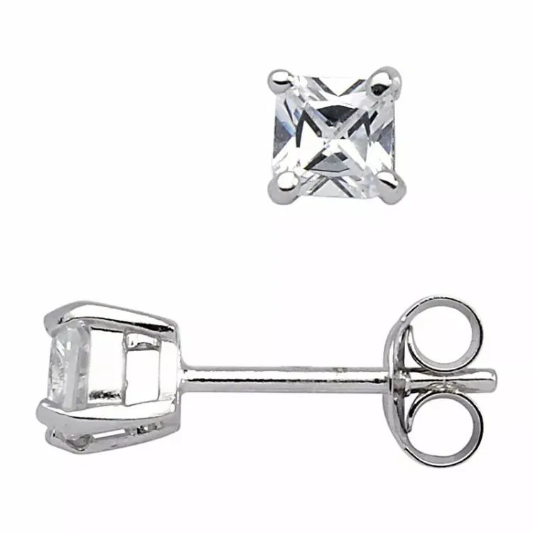 4 mm Støvring Design oorbellen in zilver witte zirkoon
