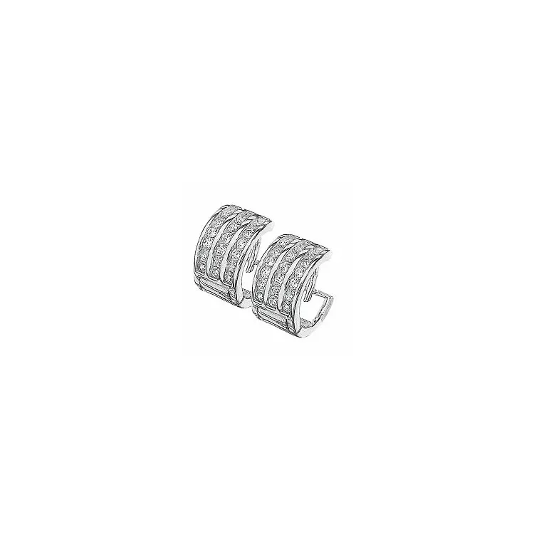 Støvring Design rond oorbellen in zilver witte zirkoon