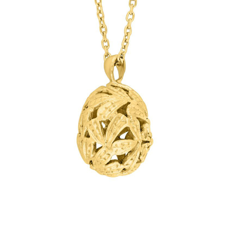 Siersbøl hanger met ketting in verguld sterlingzilver