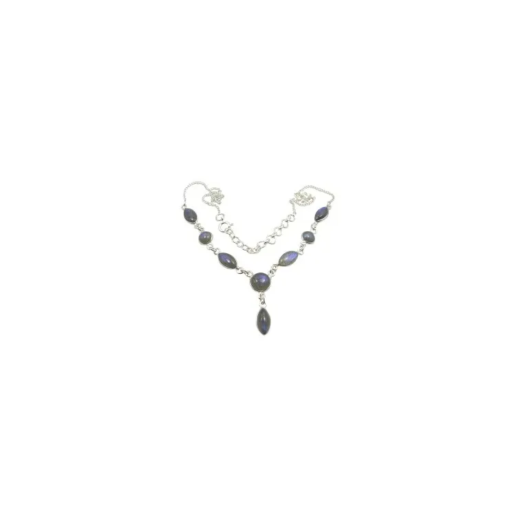 veelkleurig ketting in zilver