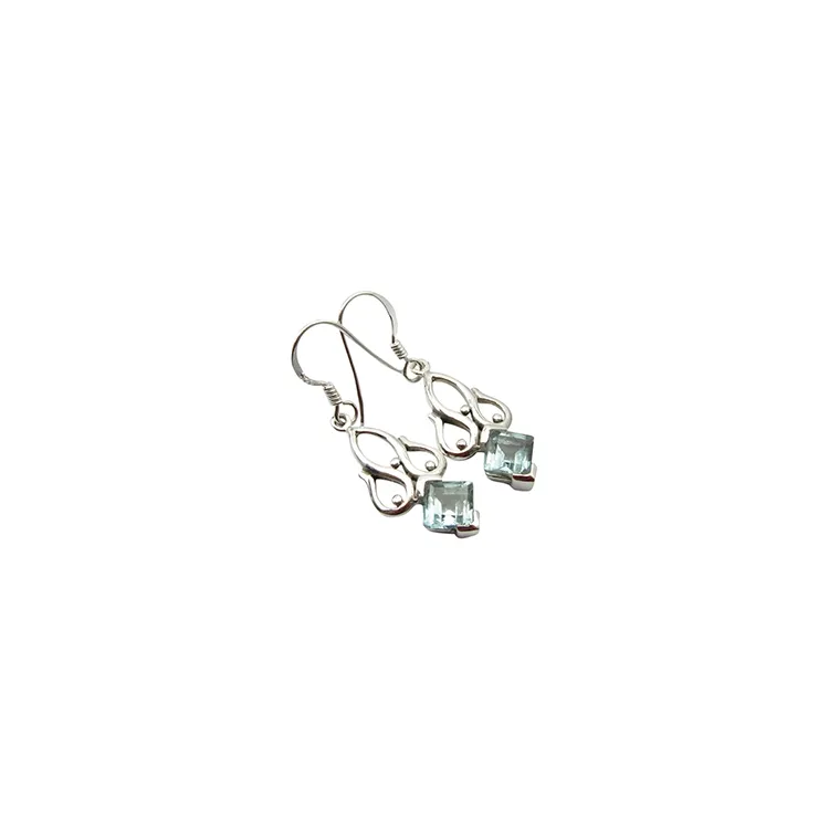 Abstract topaas oorbellen in zilver