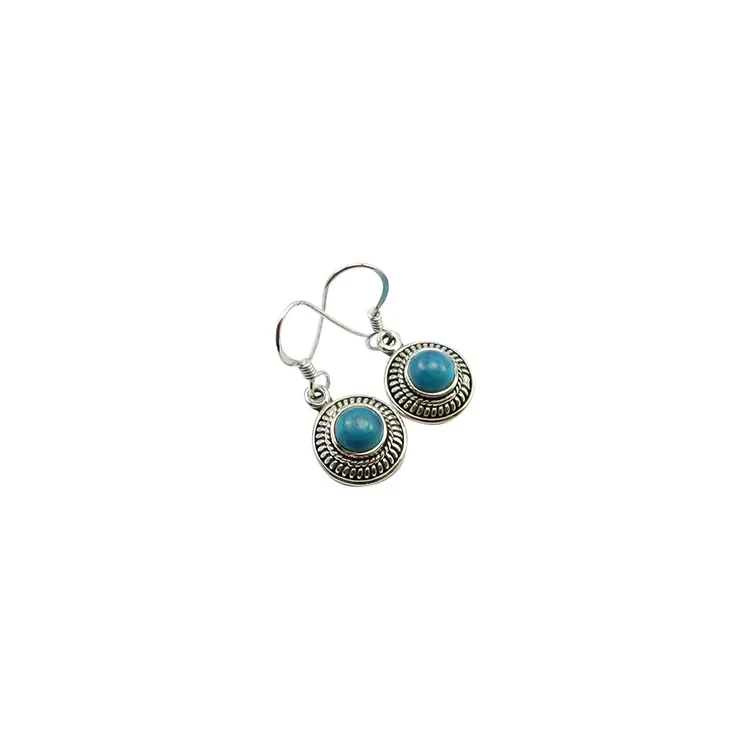 blauwe oorbellen in geoxideerd sterlingzilver