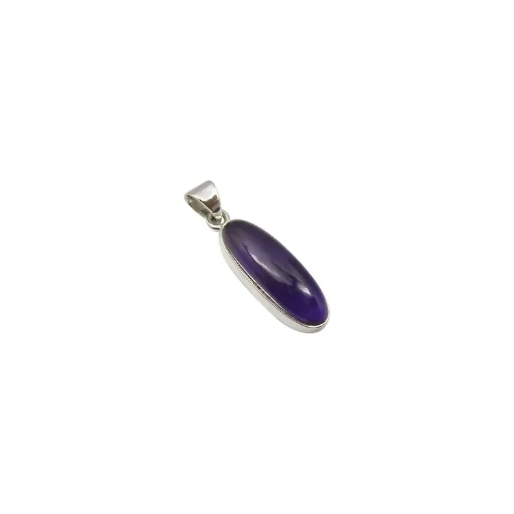 Paarse amethist hanger in zilver
