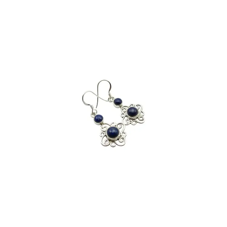 blauwe lazuursteen oorbellen in zilver