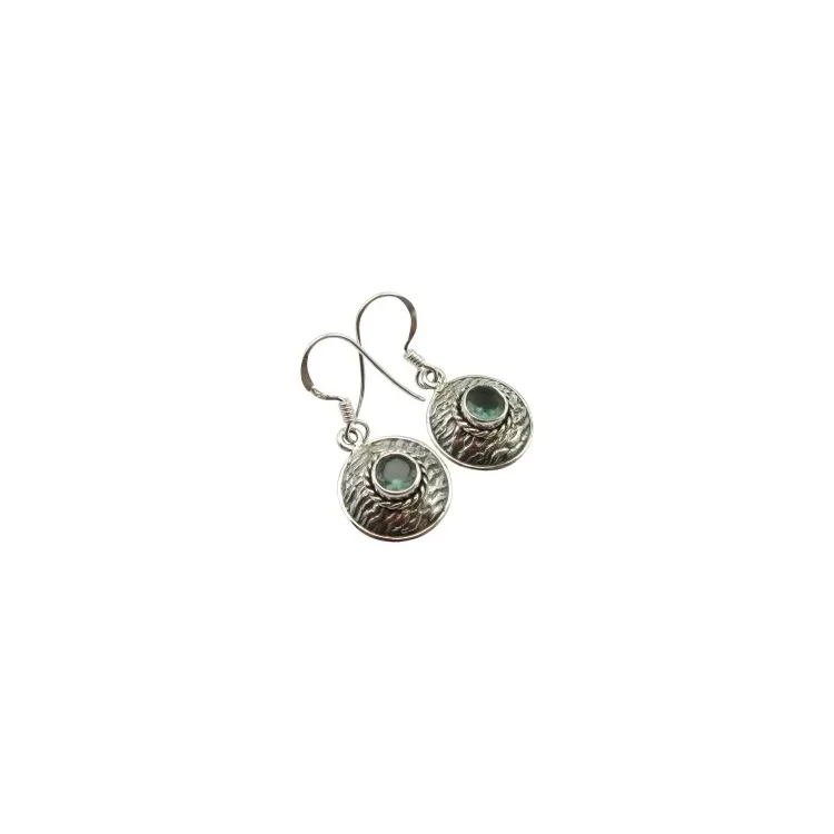 rond oorbellen in geoxideerd sterlingzilver