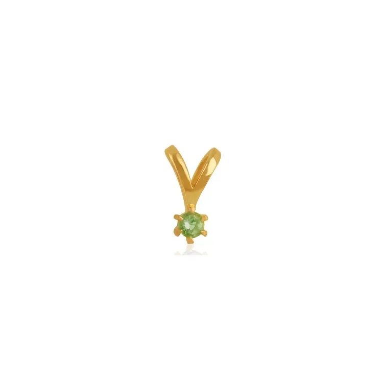 peridoot solitaire hanger in verguld sterlingzilver