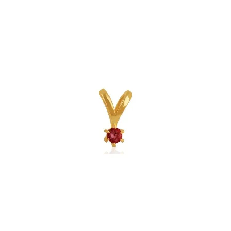 granaat solitaire hanger in verguld sterlingzilver