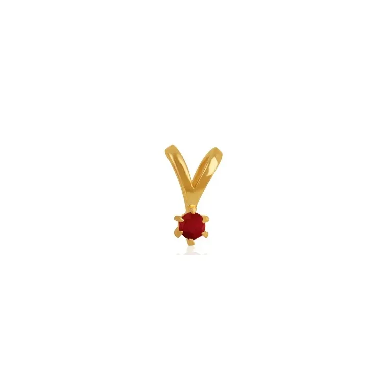 robijn solitaire hanger in verguld sterlingzilver