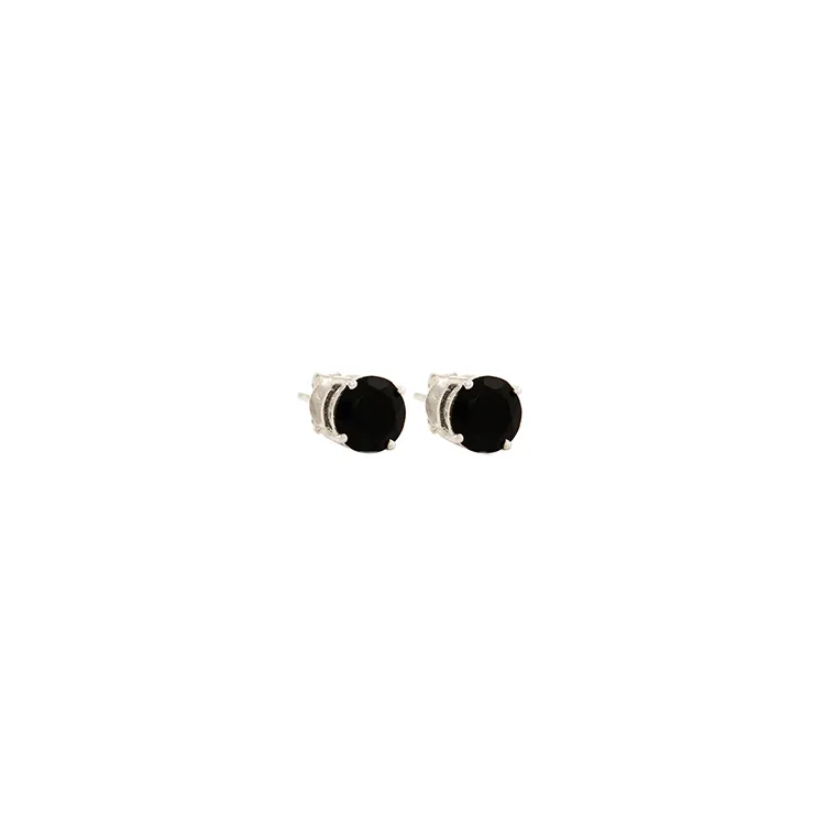 Groot rond onyx oorbellen in zilver