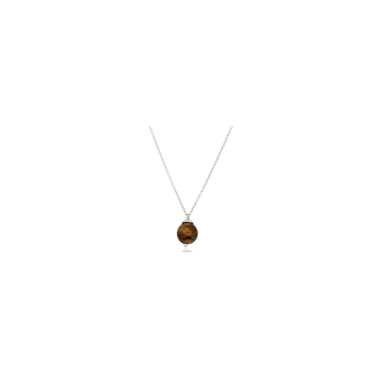 Rond ketting in zilver met hanger in zilver