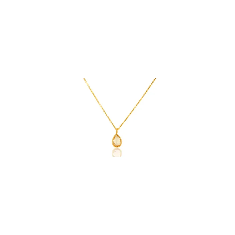 druppel ketting in verguld sterlingzilver met hanger in verguld sterlingzilver