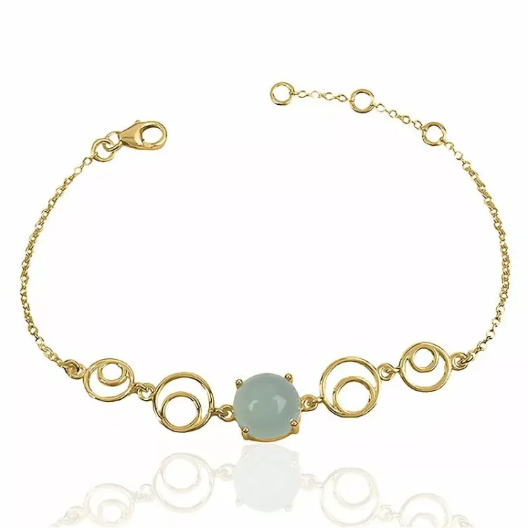 Caledoniet armband in verguld sterlingzilver met hanger in verguld sterlingzilver
