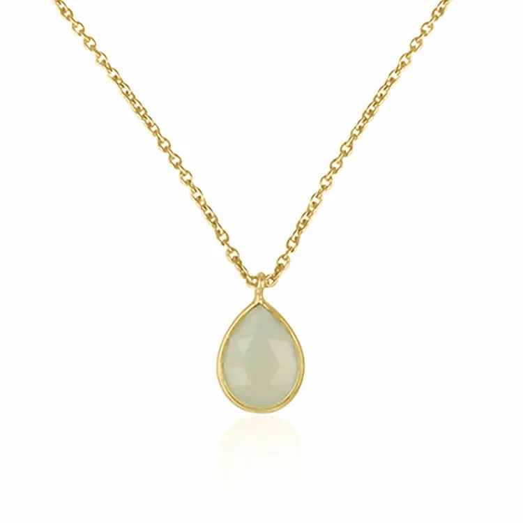 druppel ketting in verguld sterlingzilver met hanger in verguld sterlingzilver