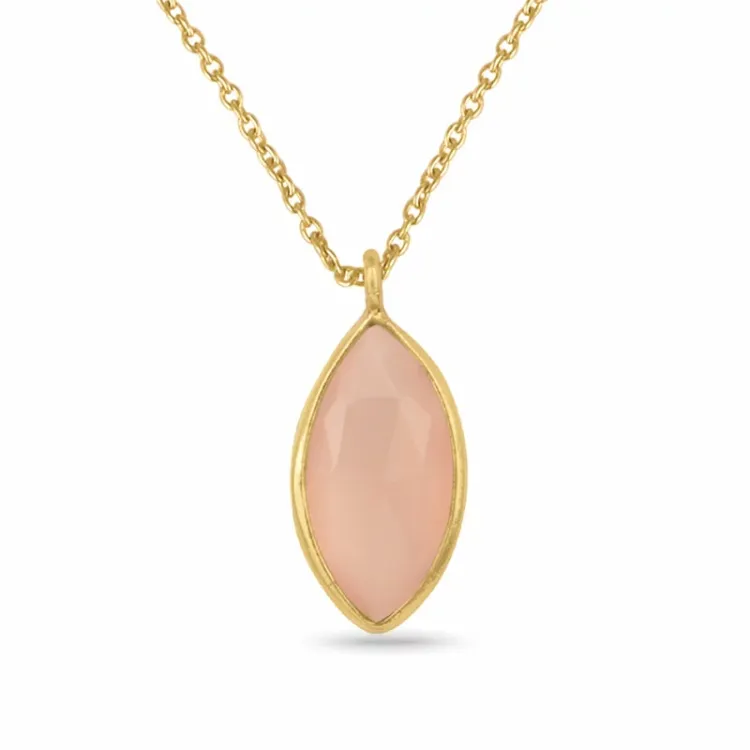 ovale ketting in verguld sterlingzilver met hanger in verguld sterlingzilver