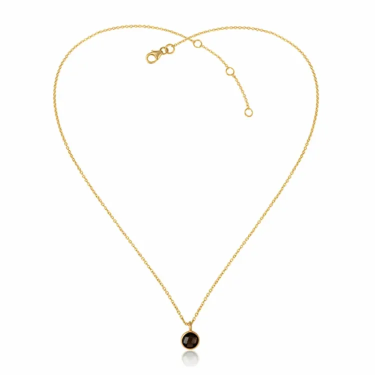 rond ketting in verguld sterlingzilver met hanger in verguld sterlingzilver
