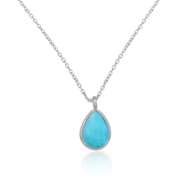 testsieraad druppel ketting met hanger in zilver