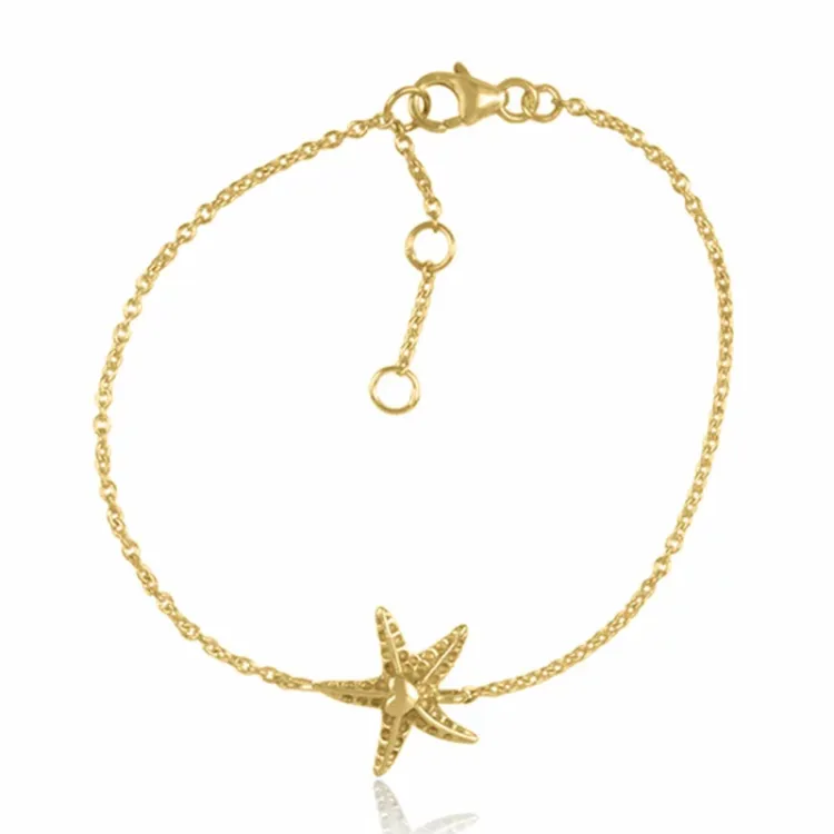 ster armband in verguld sterlingzilver met hanger in verguld sterlingzilver