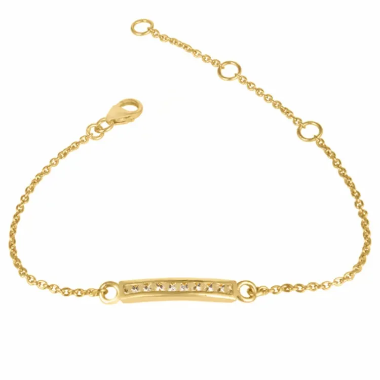 zirkoon armband in verguld sterlingzilver met hanger in verguld sterlingzilver
