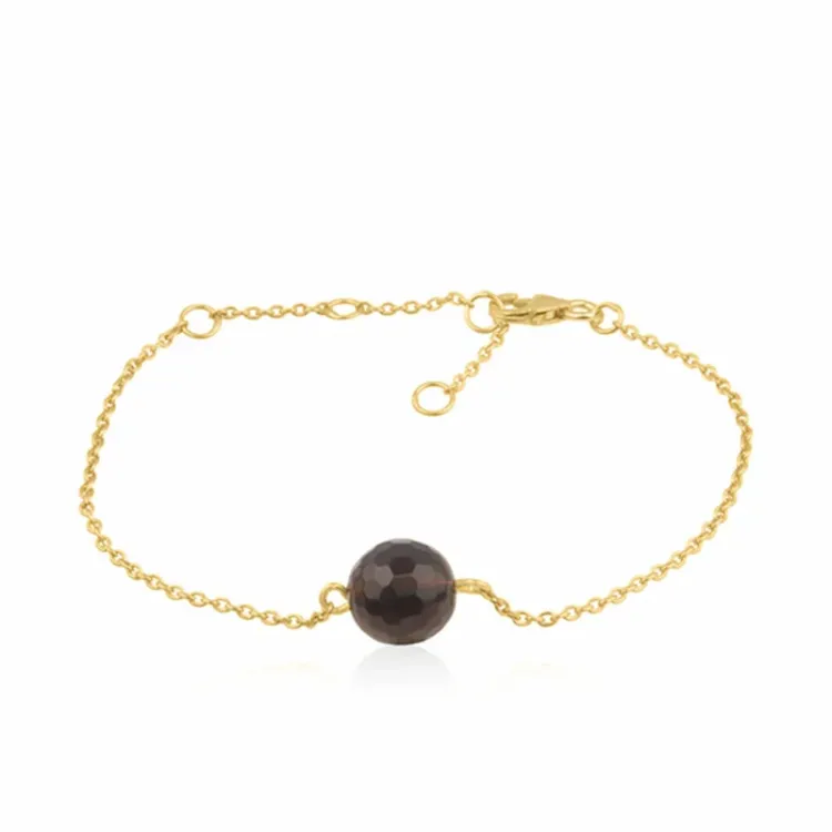 kwarts armband in verguld sterlingzilver met hanger in verguld sterlingzilver