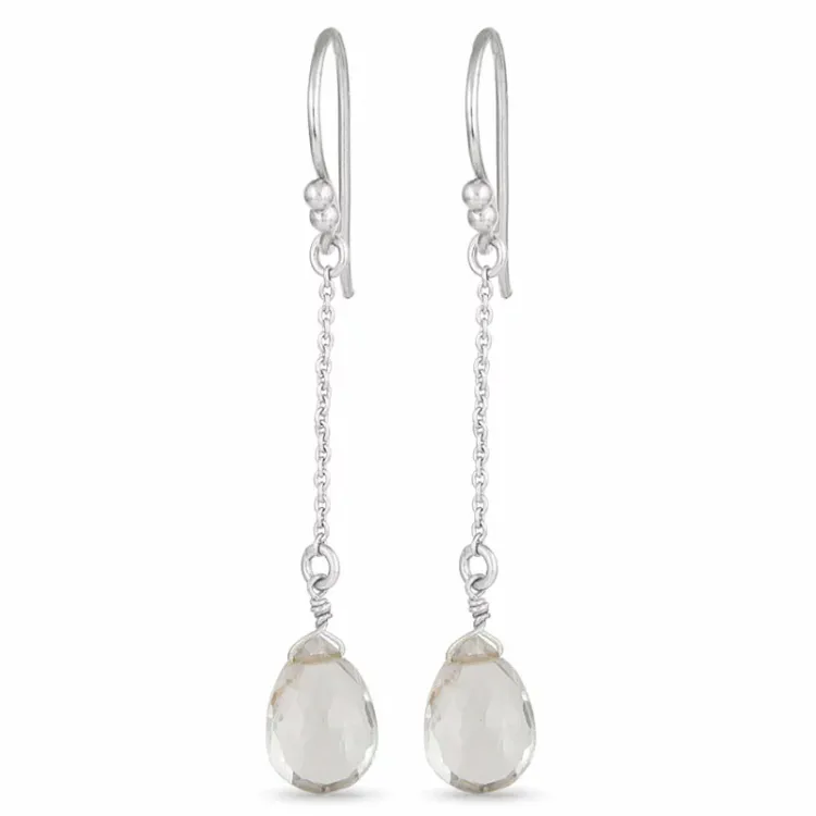 lange druppel oorbellen in zilver