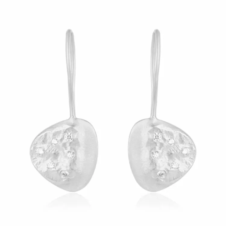 lange zirkoon oorbellen in zilver