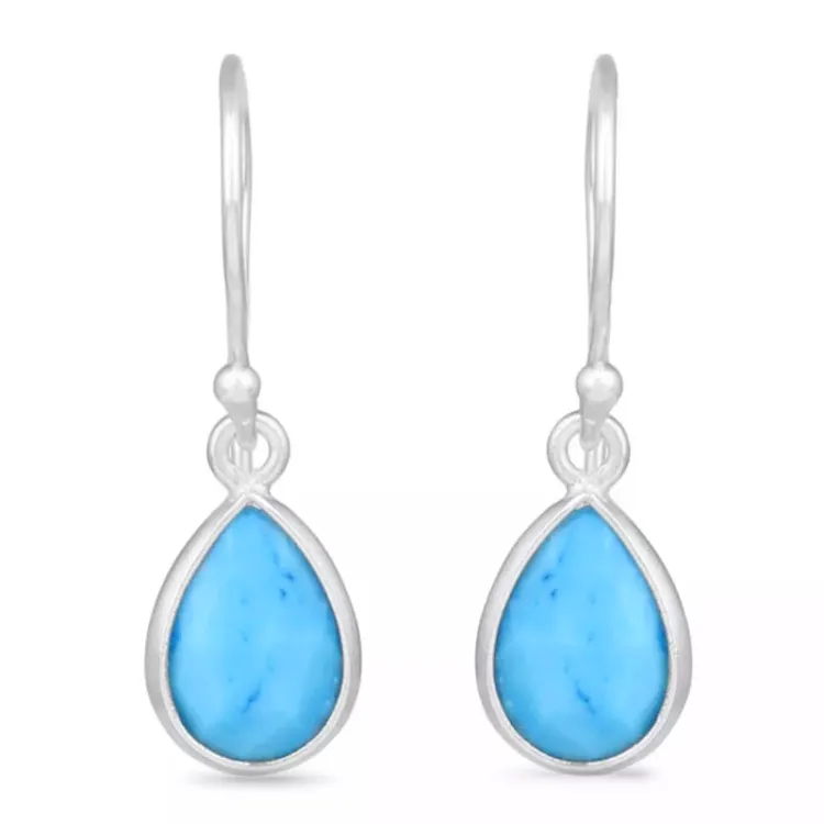 lange druppel oorbellen in zilver - Loom Stones