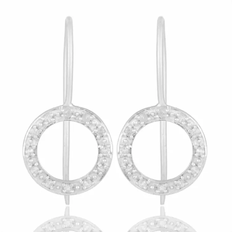 lange rond oorbellen in zilver